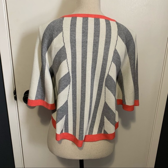 Kit And Ace Sweater XS Small Striped Wide Sleeve Grey Coral Knit - Picture 5 of 7